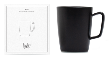 Bailey + Gray Matte Black Mug 340ml