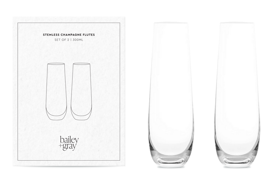 Bailey + Gray Stemless Champagne Flutes 300ml (Set of 2)