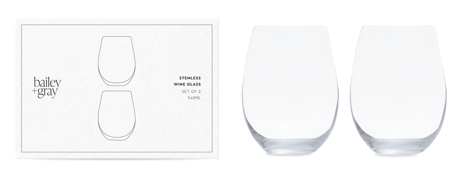 Bailey + Gray Stemless Wine Glass 542ml (set of 2)