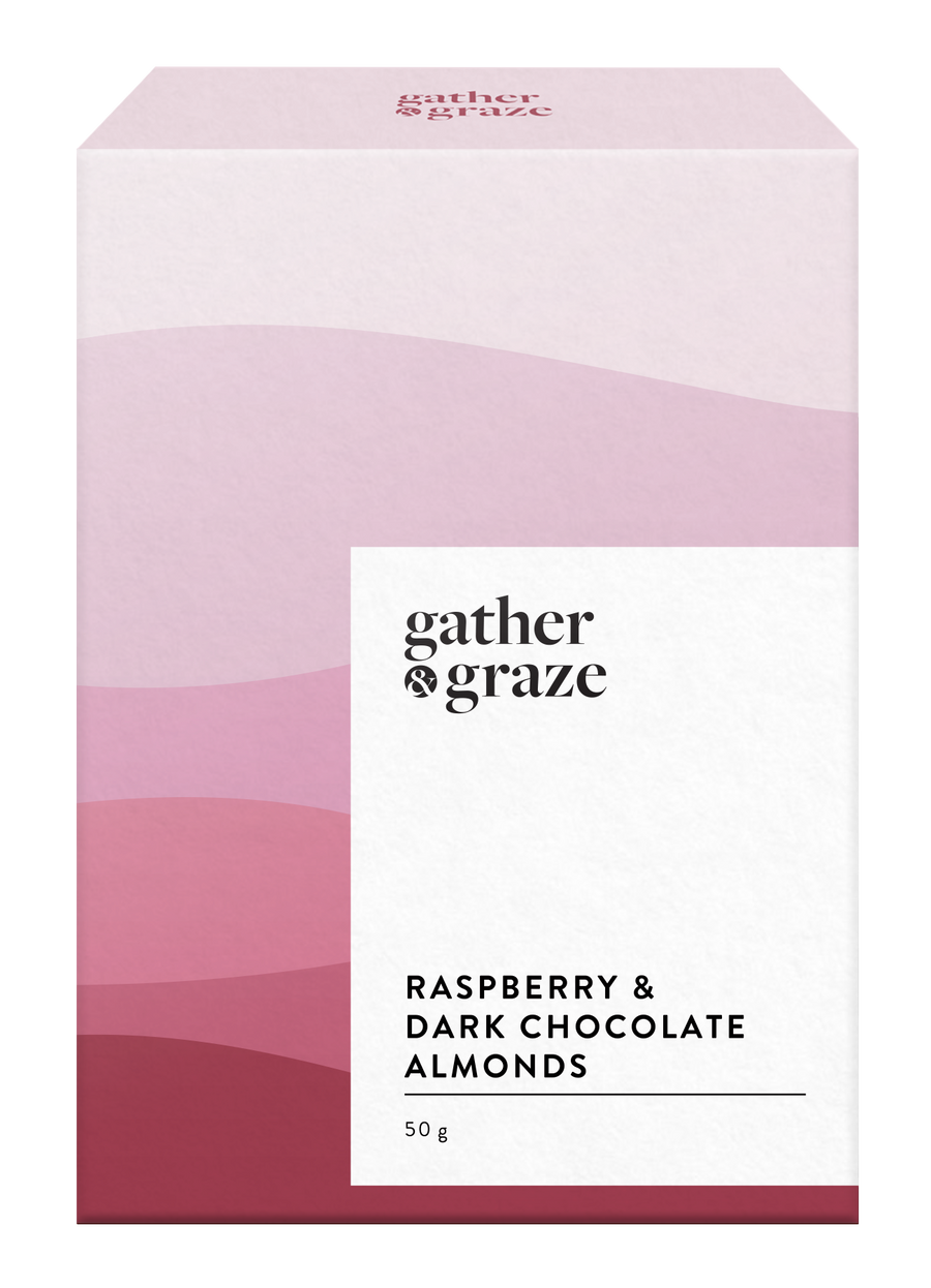 Gather & Graze Raspberry & Dark Chocolate Almonds 50g