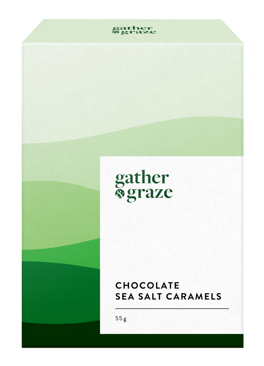 Gather & Graze Chocolate Sea Salt Caramels 55g Green