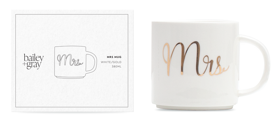 Bailey + Gray MRS Mug with gold foil